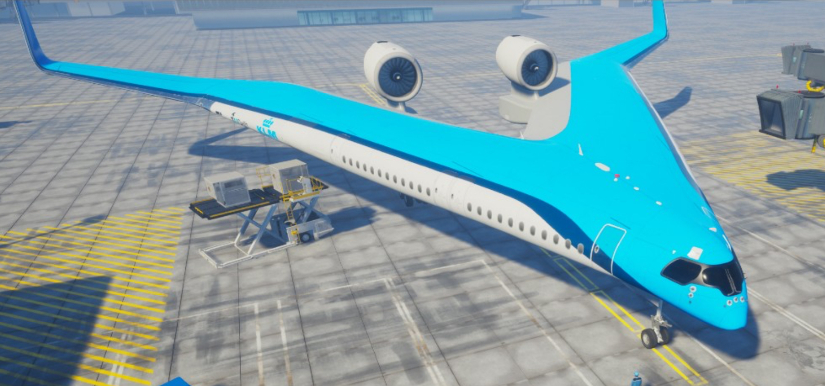Flying-V aircraft concept developed by TU Delft in collaboration with KLM in IATA Aircraft Technology Roadmap to 2050