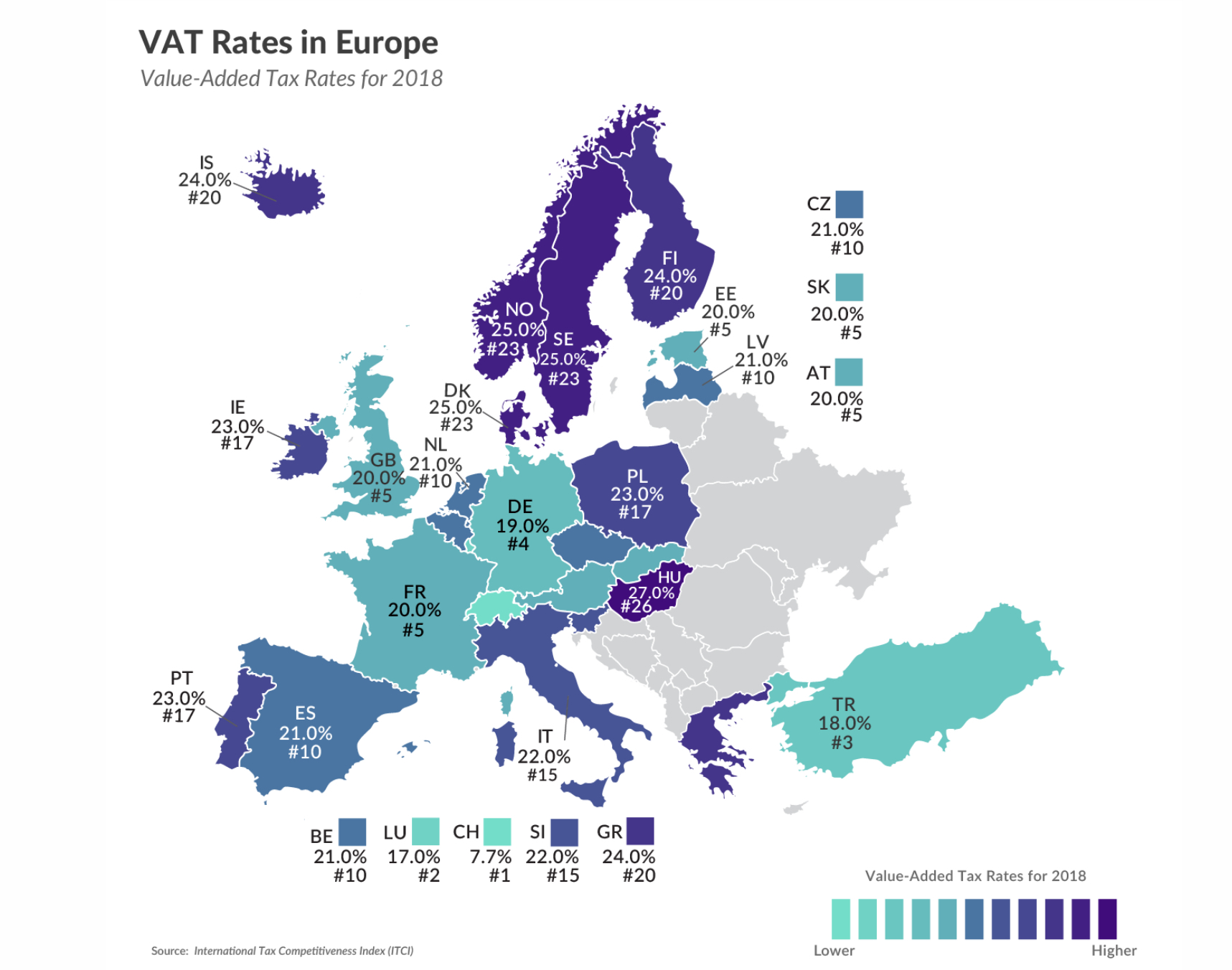 VAT Rates in Europe Taxfoundation.org